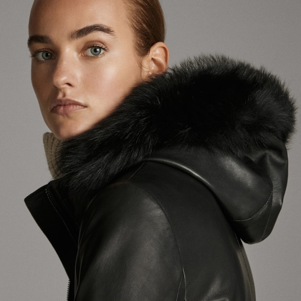 BLUE DUCK Fox Fur-Trim Sheepskin Hooded Jacket - Picture 8 of 15